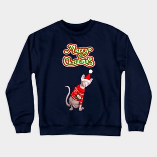 Merry Christmas Sphynx Cat Crewneck Sweatshirt